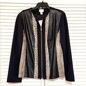 Chico's Jacket - Animal Leopard Print & Black - Size 2 (large) - New with tags